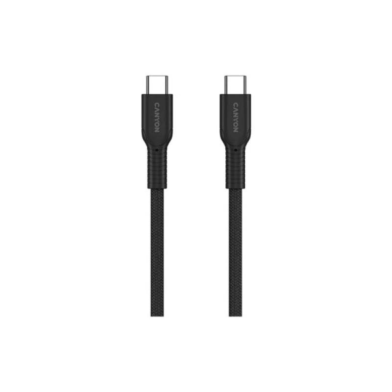 Дата кабель USB-C to USB-C 1.0m OnWire 60CL C-C 60W COLOR Braided 1m Black Canyon (CND-CCAP60AB10B)
