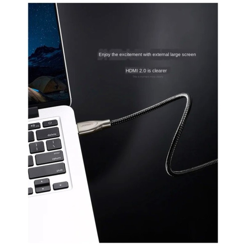 Кабель мультимедійний HDMI to HDMI 1.0m HD131 Gray Ugreen (UGR-50106)
