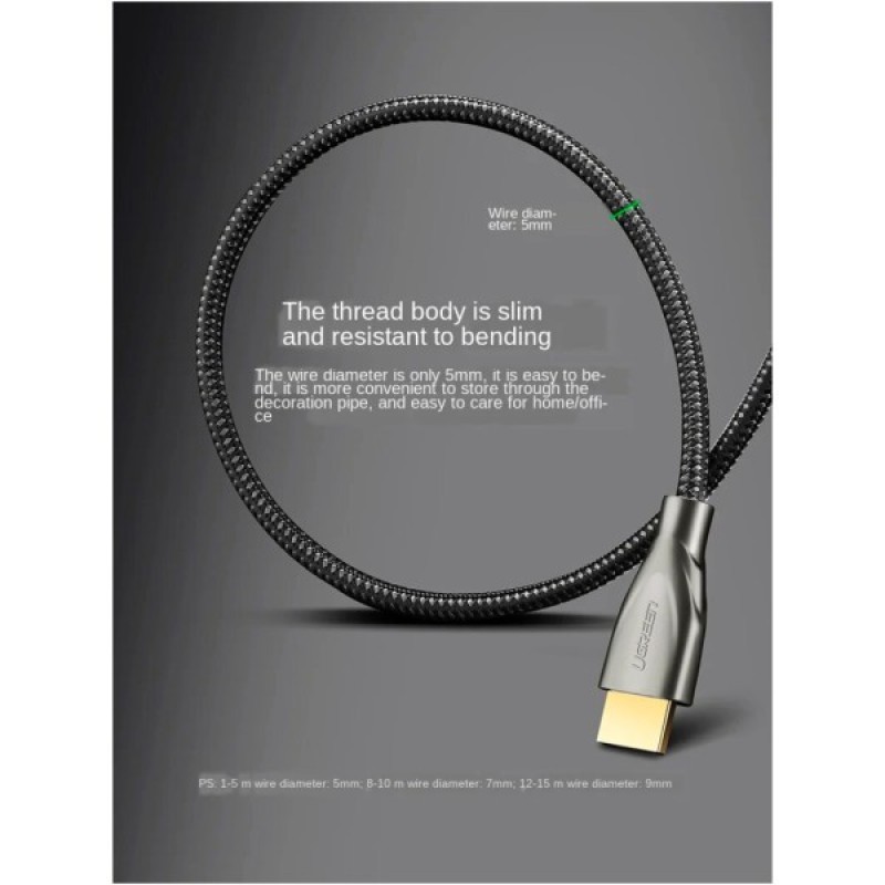 Кабель мультимедійний HDMI to HDMI 1.0m HD131 Gray Ugreen (UGR-50106)