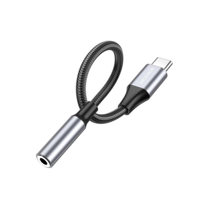 Адаптер USB-C to 3.5mm F 1.0m BV16 metal grey BOROFONE (6974443389975)