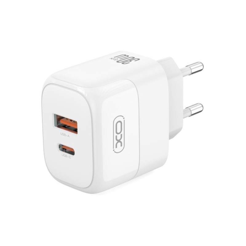 Зарядний пристрій XO L138 48W USB-C PD30W + USB-A QC18W White (L138_White)
