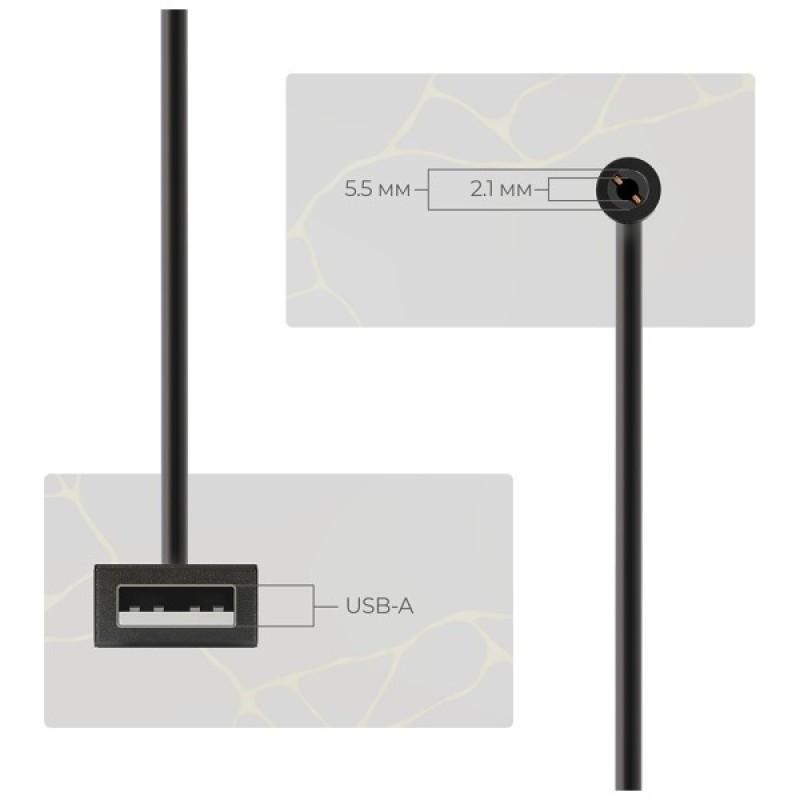 Кабель живлення USB to DC 5.5x2.1 9V 0.8m Armorstandart (ARM65662)