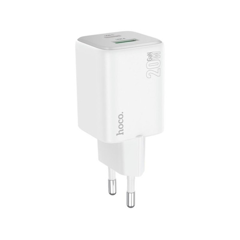 Зарядний пристрій HOCO N41 Almighty 1xUSB-C PD20W + 1xUSB QC3.0 White (6942007617031)