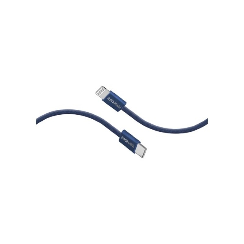 Дата кабель USB-C to Lightning ecoline-ci120.navy Promate (ecoline-ci120.navy)