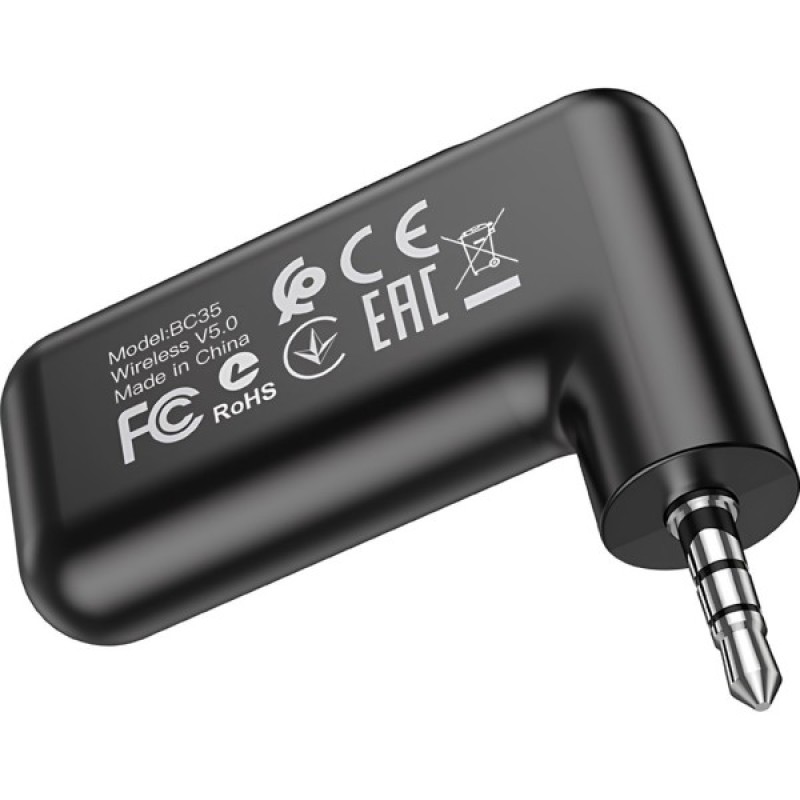 FM модулятор BOROFONE BC35 Wideway car AUX BT receiver Black (BC35B)
