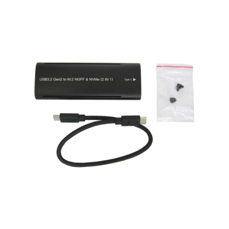 Кишеня зовнішня Dynamode M.2 SSD NVMe/SATA combo USB3.2 GEN2 Type-C aluminium black (DM-CAD-SSD10)