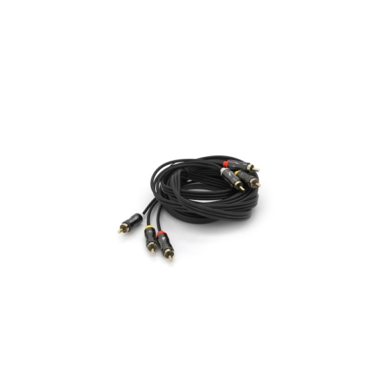 Кабель мультимедійний 3xRCA M to 3xRCA M 3.0m black VEGGIEG (YT-AV303)