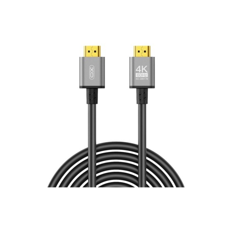 Кабель мультимедійний HDMI to HDMI 5.0m v2.0 black XO (GB017B-HDMI.tranish)