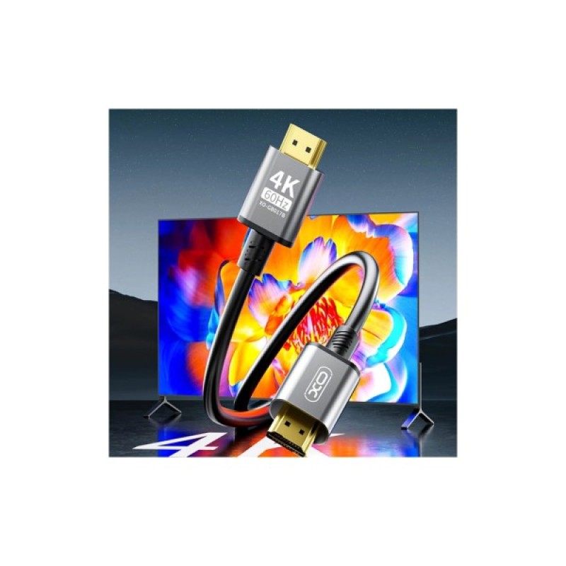 Кабель мультимедійний HDMI to HDMI 5.0m v2.0 black XO (GB017B-HDMI.tranish)