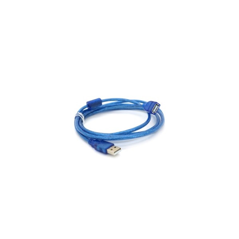 Дата кабель USB 2.0 AM/AF 1.8m ferrite transparent blue Voltronic (YT-AM/AF-1.8TBL)