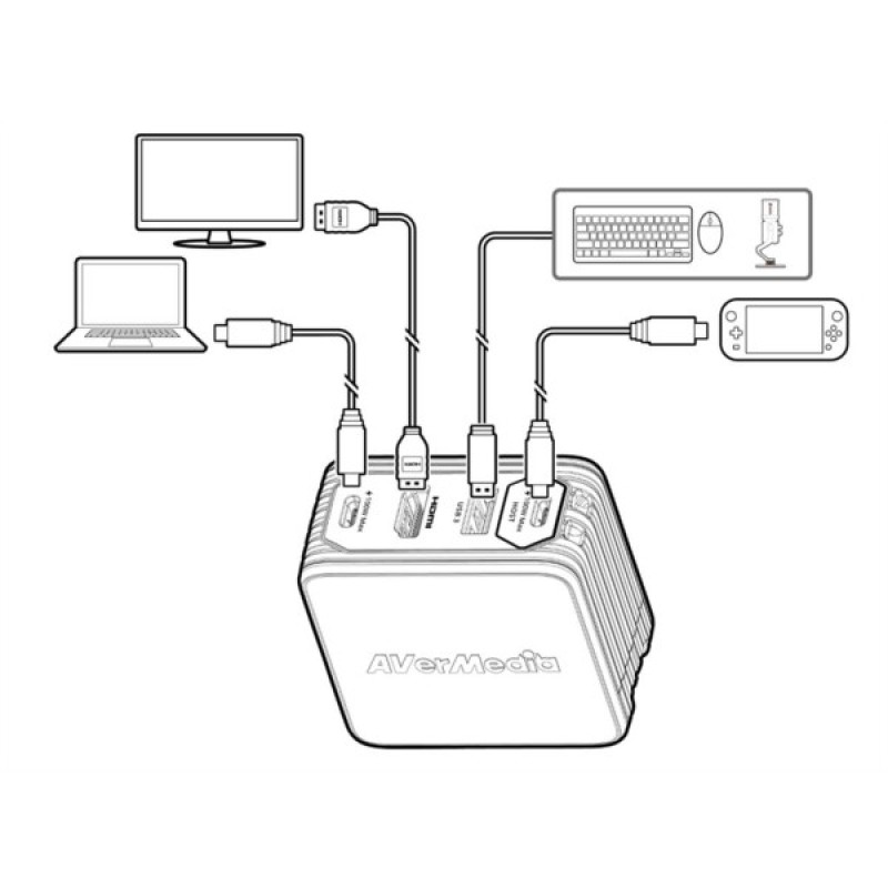 Зарядний пристрій AVerMedia GC313 CORE GO 100W 2хUSB-С 1хUSB-A 1xHDMI black (40AAGC313AWN)