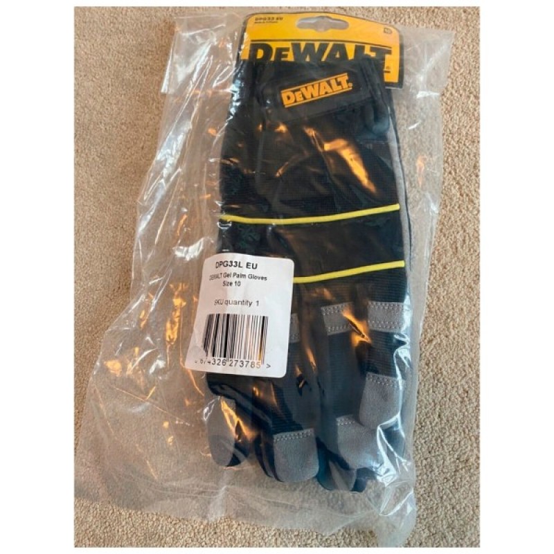 Захисні рукавиці DeWALT розм. L/9, з накладкою ToughThread™ та гелевою вставкою (DPG33L)