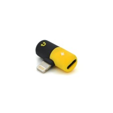 Перехідник Lightning M to 2xLightning F black-yellow Voltronic (YT-SL/2L)