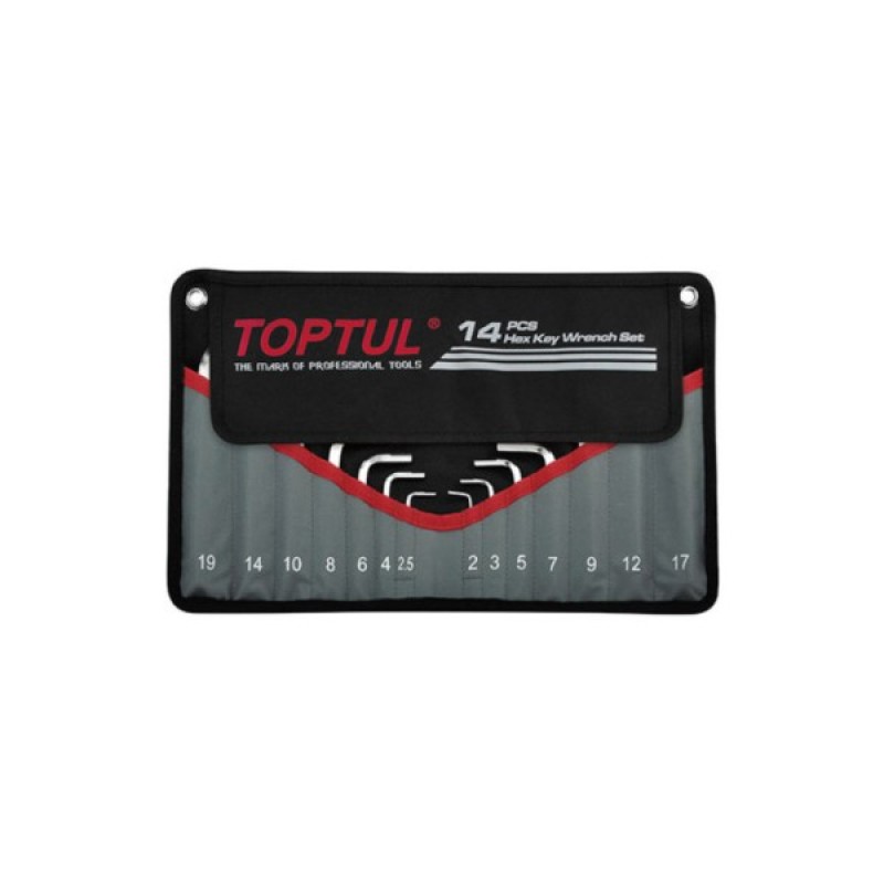 Ключ Toptul шестигранний Г-обр. 2-19мм 14шт. у чохлі (GPAQ1401)