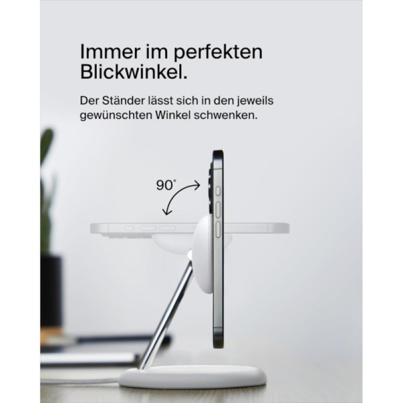 Зарядний пристрій Belkin 3in1 Magnetic Adjustable Pad Qi2 15W White (WIZ023VFWH)