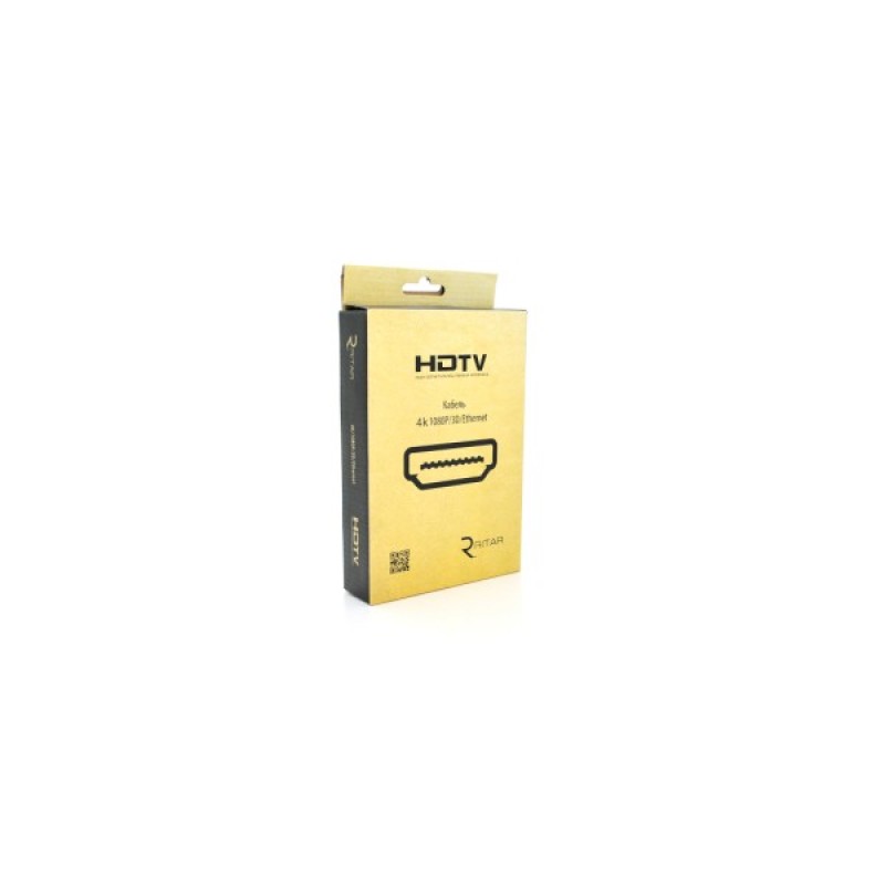 Кабель мультимедійний HDMI M to HDMI M 1.5m V1.4 4K black Ritar (HDMI(M)/(M)V1.4-1.5m-348B)