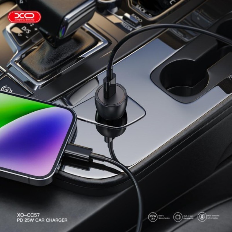 Зарядний пристрій XO CC57 USB-C PD25W Black (CC57_Black)