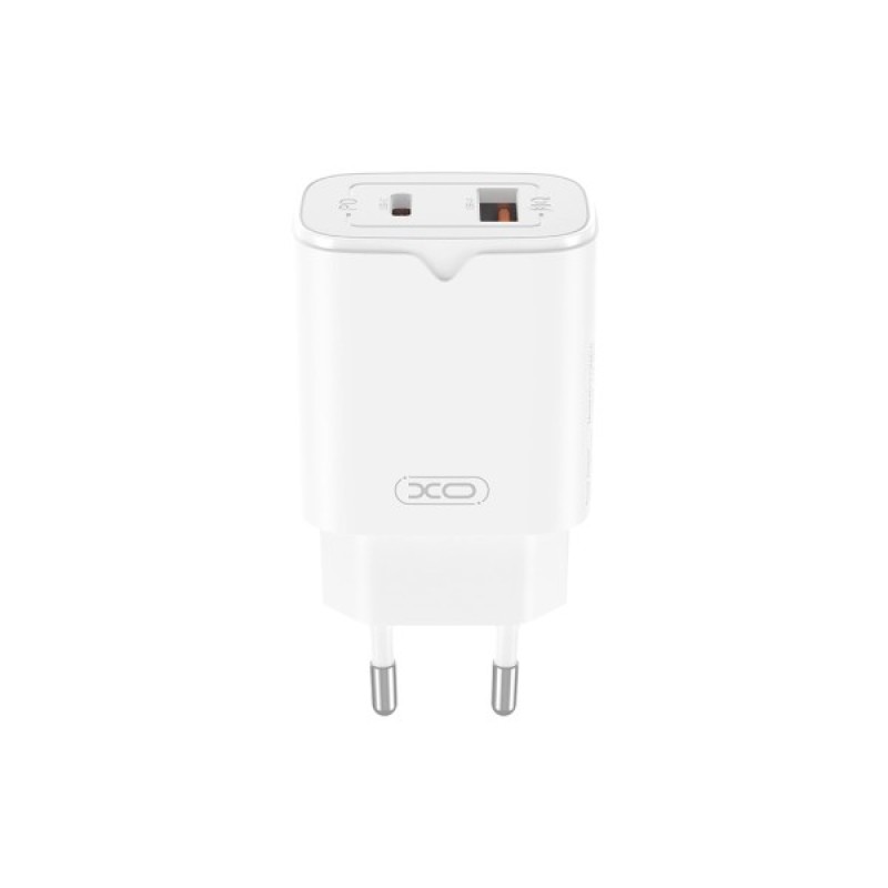 Зарядний пристрій XO L130 USB-C PD30W + USB-A QC3.0 White (L130.white)