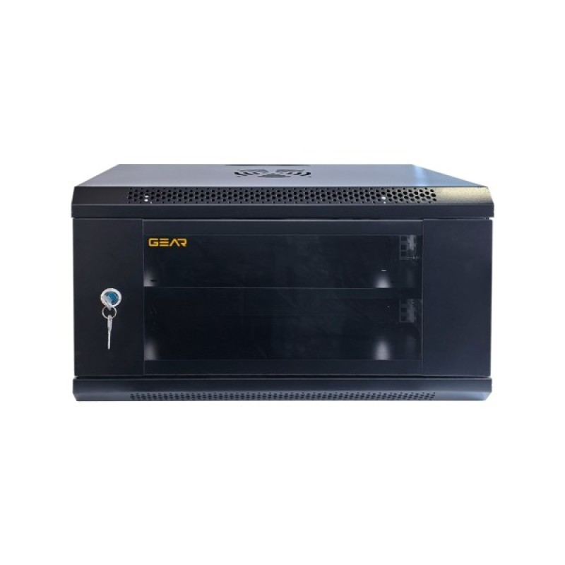 Шафа настінна GEAR 6U 19'' 600x600x300 мм, + полка 19", black (GWMSN-6U-600-600)