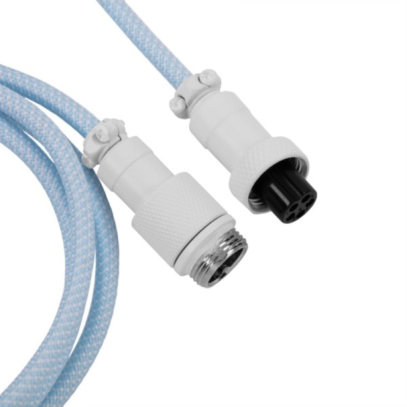 Дата кабель USB-C + USB A to USB-C 1.36m Coiled Aviator blue Keychron (CAB19_KEYCHRON)