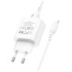 Зарядний пристрій BOROFONE BA81A USB-C PD20W + cable USB-C to Lightning White (6941991108198)