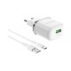 Зарядний пристрій BOROFONE BA36A USB QC3.0 18W + cable USB to USB-C white (6931474716019)