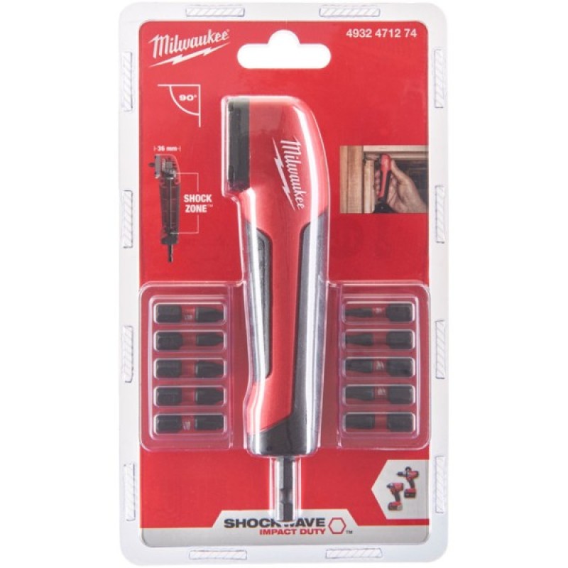 Насадка Milwaukee SHOCKWAVE + 10 бит 25 мм (4932471274)