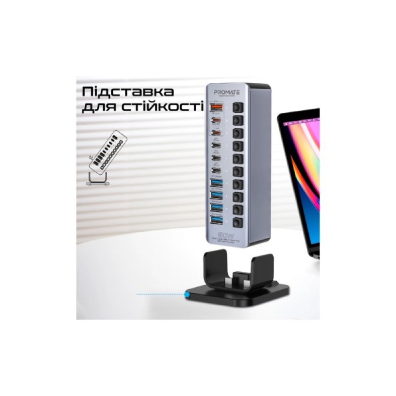 Концентратор Promate USB-C 14-in-1 Promate gegatower-60w (gegatower-60w)