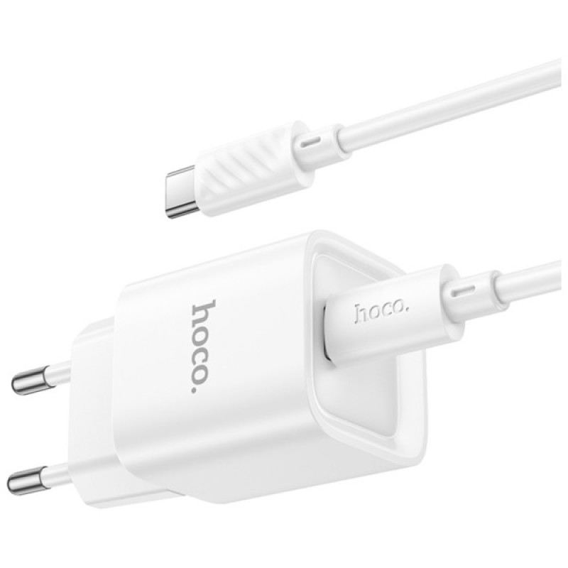 Зарядний пристрій HOCO C146A Charm USB-C PD20W + cable USB-C to USB-C White (6942007630269)