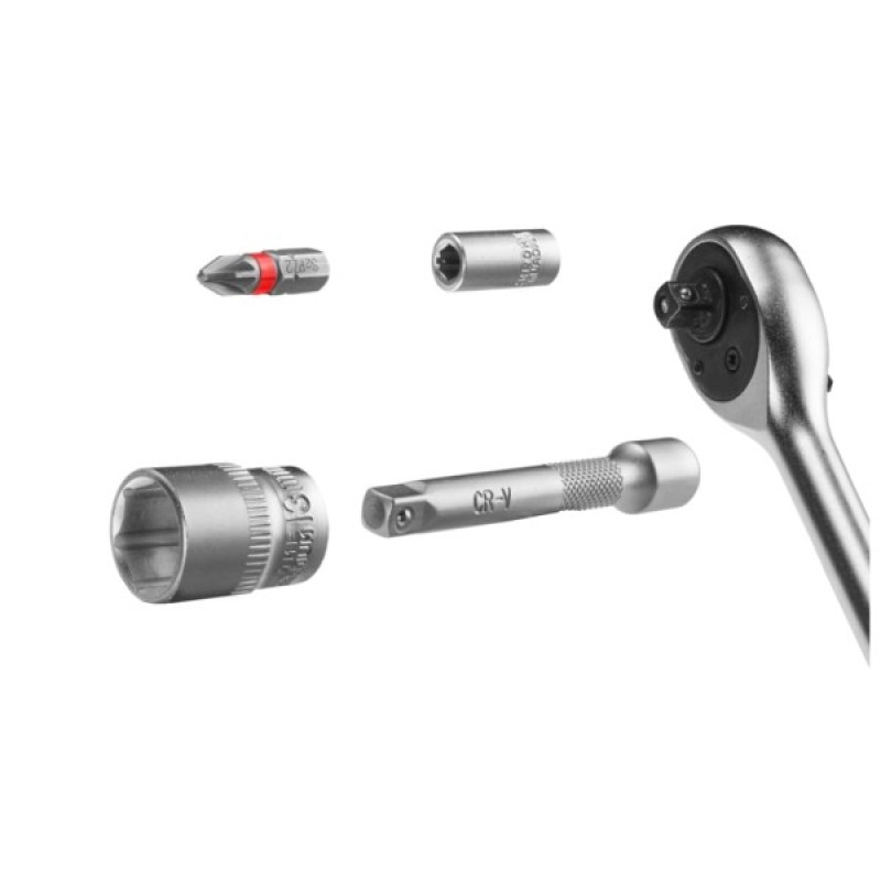 Набір інструментів Einhell біт і головок, 1/4" 4-13мм, 37шт, кейс (109022)