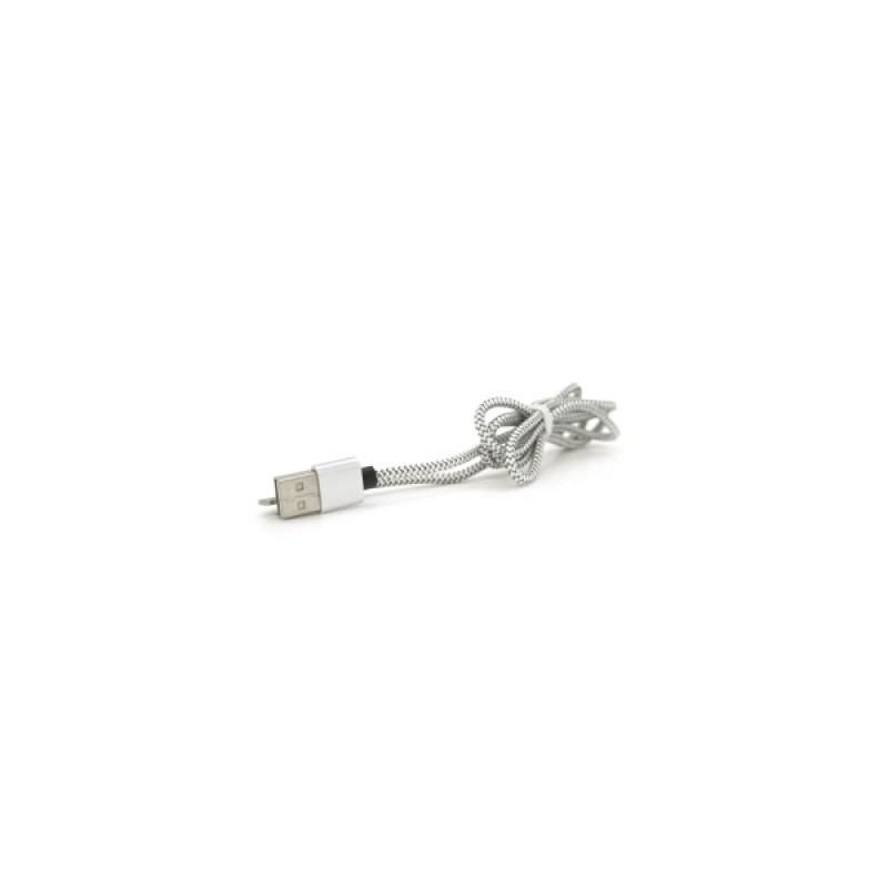 Дата кабель USB 2.0 to Lightning 1.0m 2A magnetic nylon silver Pipo (18168)