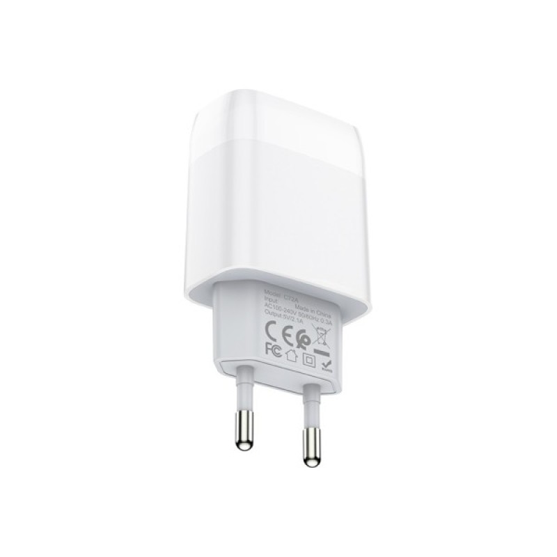 Зарядний пристрій HOCO C72A Glorious USB 10.5W White (6931474712899)