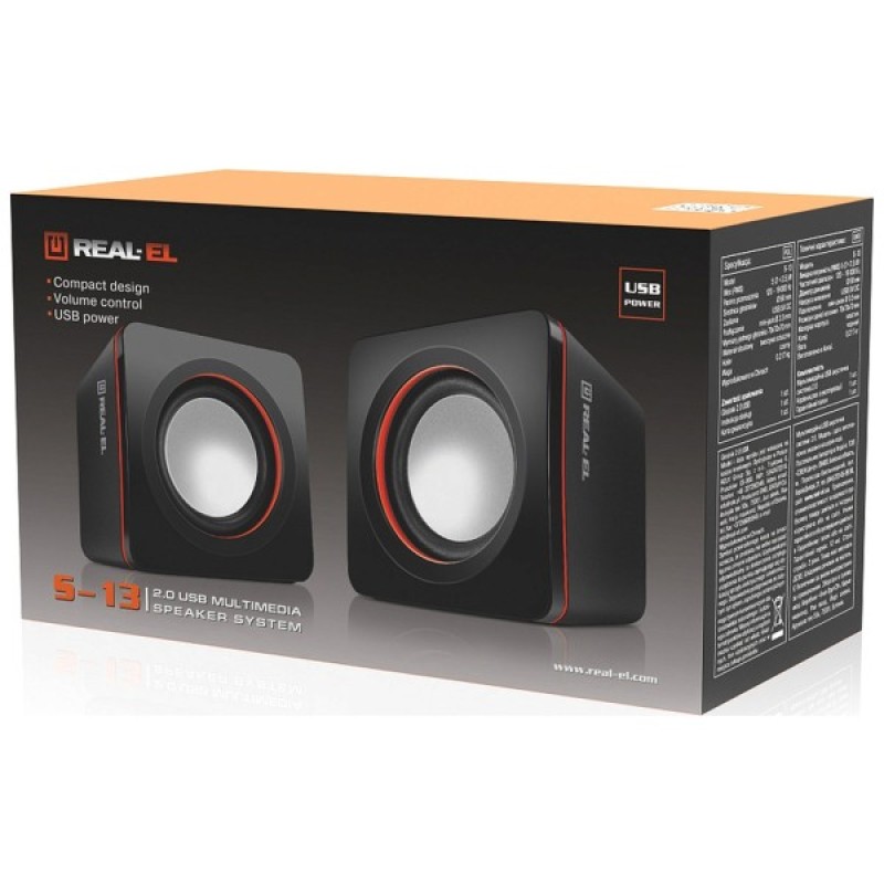 Акустична система REAL-EL S-13 USB Black (EL121100021)