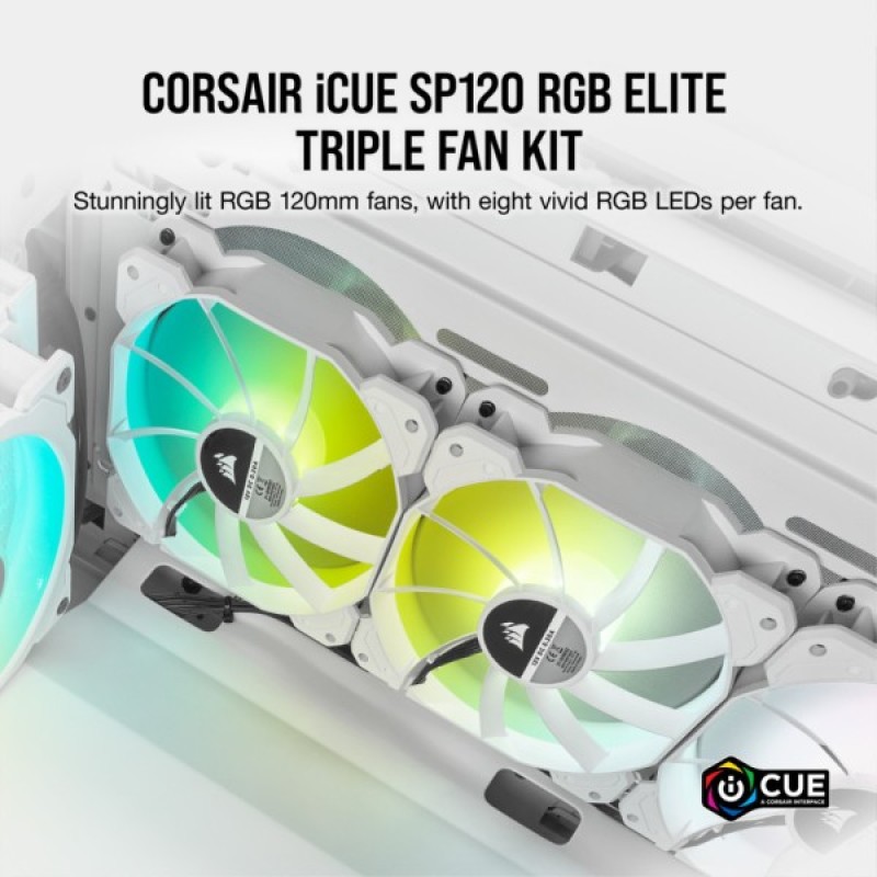 Кулер до корпусу Corsair SP120 RGB ELITE White (CO-9050137-WW)