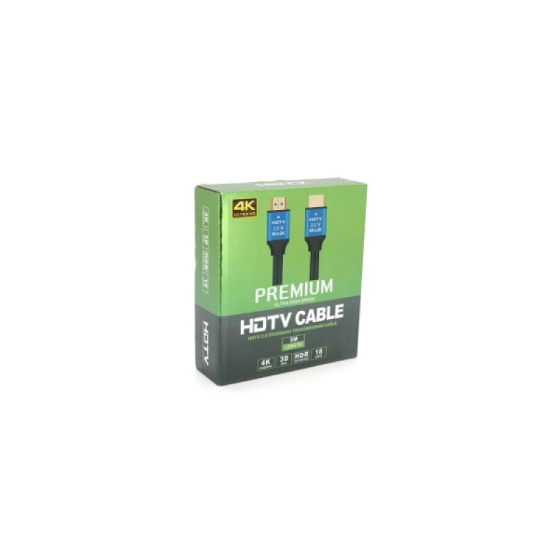 Кабель мультимедійний HDMI M to HDMI M 5.0m V2.0 4Kx2K black Merlion (YT-HDMI(M)/(M)4KV2.0-5.0m/19119)