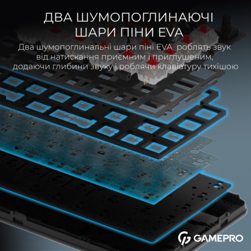 Клавіатура GamePro Asgard Valhalla MK210B Pro 65 RGB Wireless/Bluetooth/USB Black (MK210B Pro)