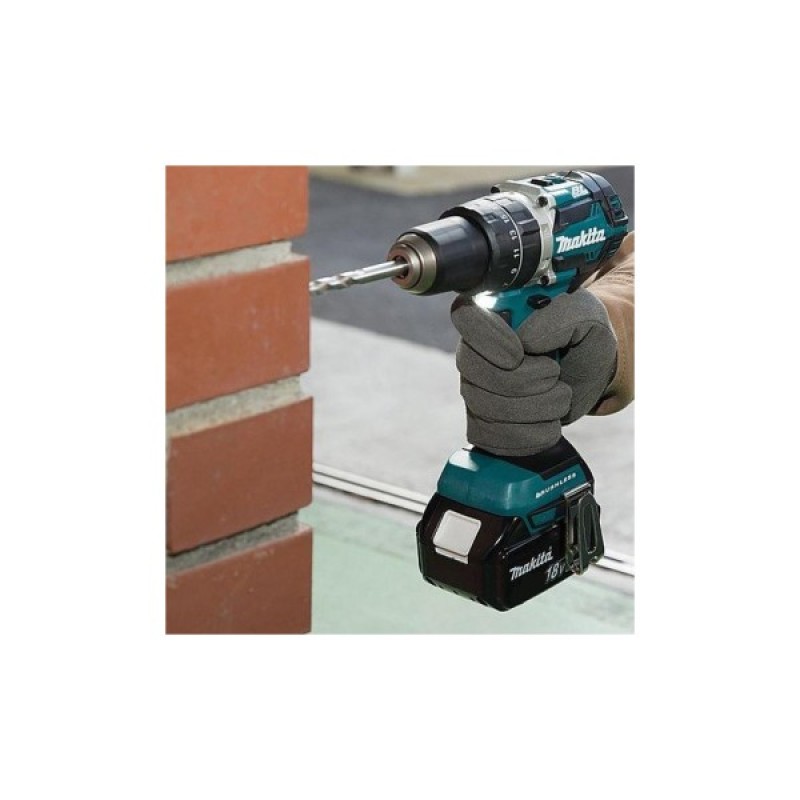 Шуруповерт Makita дрель-шуруповерт с ударом LXT, 18В, 3Аг х 2шт, DC18RC, кейс, (DHP484RFE)