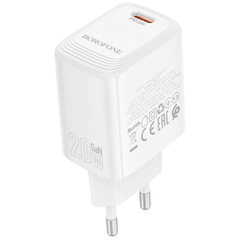 Зарядний пристрій BOROFONE BN26 Fuente USB-C PD20W White (6941991120237)