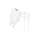 Зарядний пристрій BOROFONE BN29 Fuente 1xUSB-C PD30W + 1xUSB QC3.0 + cable USB-C to Lightning White (6941991120336)