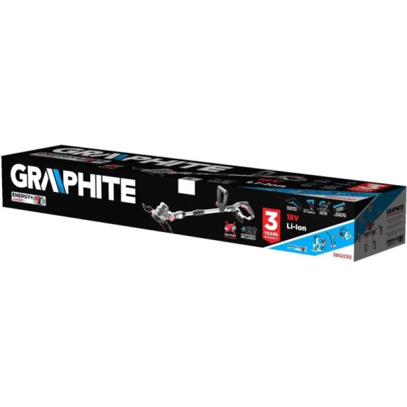 Тример садовий Graphite Energy+ 18V, 25.4см, 1.8кг (без АКБ та ЗП) (58G030)