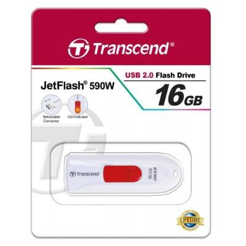 USB флеш накопичувач Transcend 16GB JetFlash 590 White USB 2.0 (TS16GJF590W)