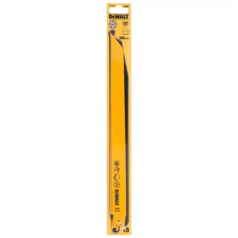 Полотно DeWALT для шабельних пилок, біметалічний, 305 мм, 10-14 TPI, 5 шт (DT2355)