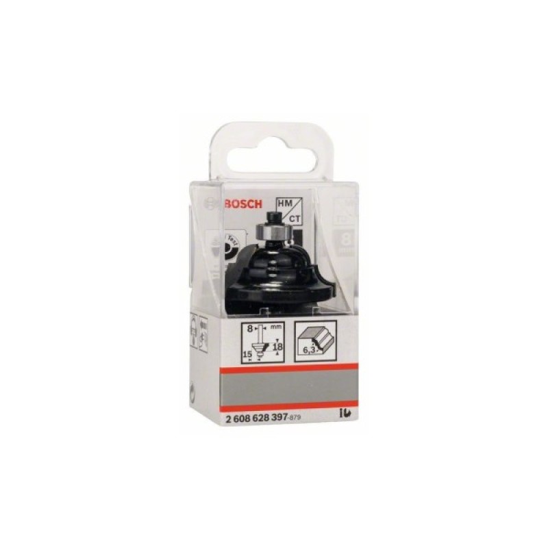 Фреза Bosch Professional профільна, D, Std, S8, R6.3 B15, L18 (2.608.628.397)