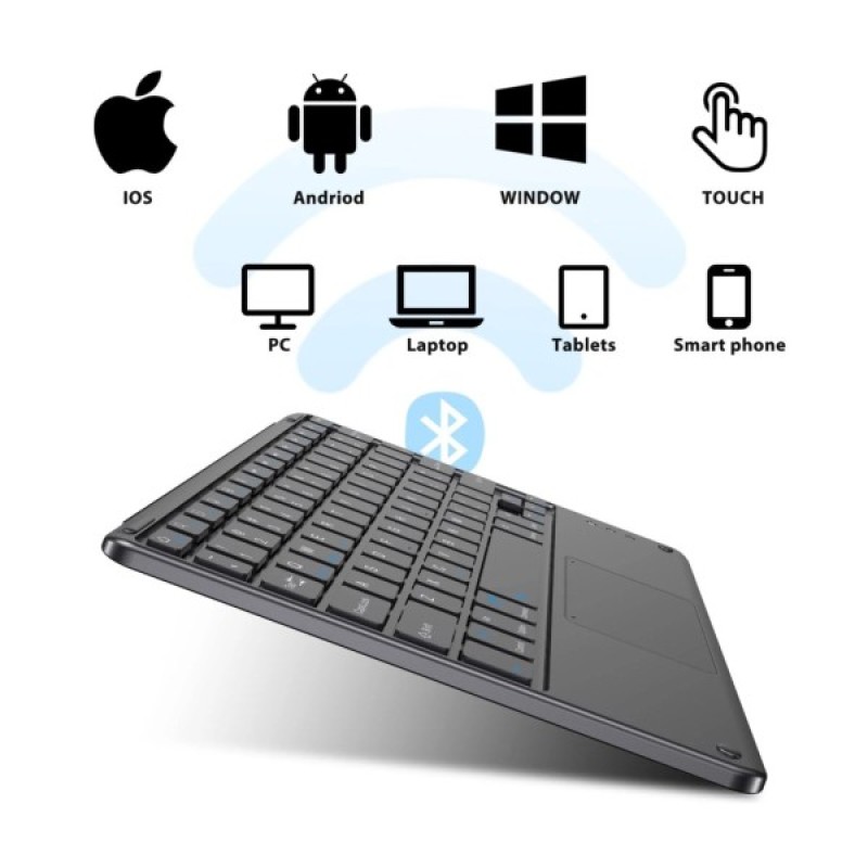 Клавіатура BeCover with TouchPad Bluetooth UA Black (713403)