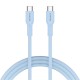 Дата кабель USB-C to USB-C 1.0m OnWire 60CL C-C 60W COLOR Braided 1m Light Blue Canyon (CND-CCAP60AB10LBL)
