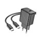 Зарядний пристрій HOCO CS22A Value USB-C PD30W + cable USB-C to USB-C Black (6942007609937)
