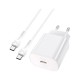 Зарядний пристрій HOCO N22 Jetta USB-C PD25W + cable USB-C to USB-C White (6931474760081)