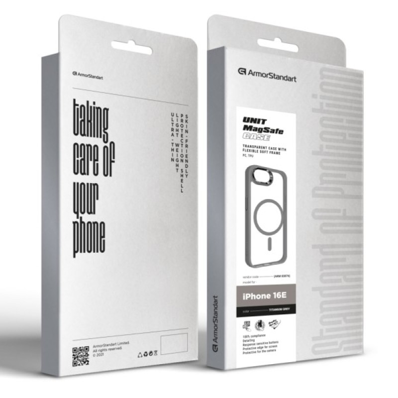 Чохол до мобільного телефона Armorstandart Unit MagSafe Apple iPhone 16e Titanium Grey (ARM83876)