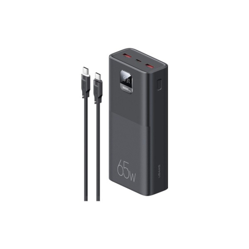 Батарея універсальна Usams PB68 30000mAh PD/3.0/65W, QC/3.0, Black (ATXLOGTC01)