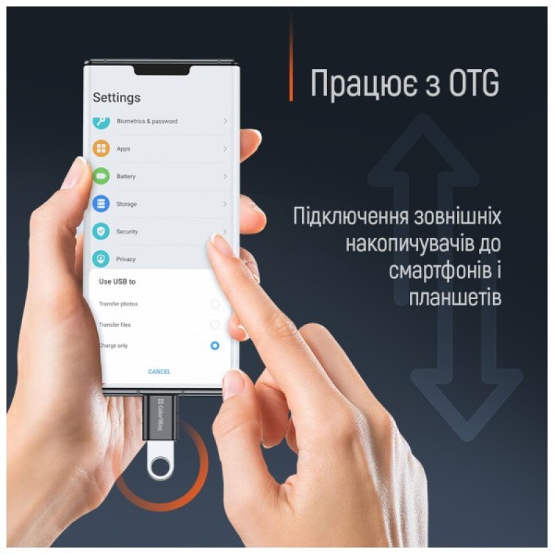 Перехідник OTG USB 3.2 AF to USB-C ColorWay (CW-AD-AC3)